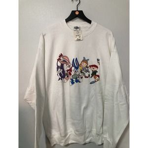 NWT Vintage Tiny Tunes Looney Warner Bros 1991 XL Sweatshirt Taz Bugs Mickey